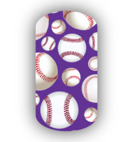 Baseballs over a purple background nail stickers