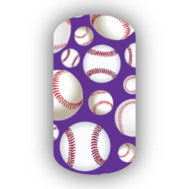 Baseballs over a purple background nail stickers