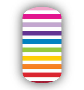 Horizontal stripes in Rainbow colors Nail Stickers