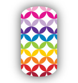 Rainbow colored flower petals nail stickers