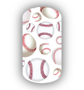 Baseballs over a white background nail stickers
