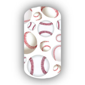 Baseballs over a white background nail stickers