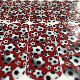 Crimson Red Soccer Nail Art