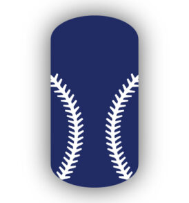 Navy Blue baseball with white stitching nail art design nail wrap, sticker
