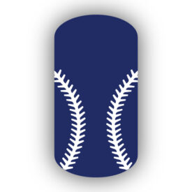 Navy Blue baseball with white stitching nail art design nail wrap, sticker