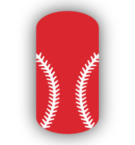 Red baseball with white stitching nail art design nail wrap, sticker
