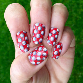 Red Baseball Nail Stickers