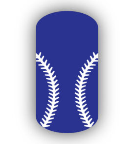 Royal Blue baseball with white stitching nail art design nail wrap, sticker
