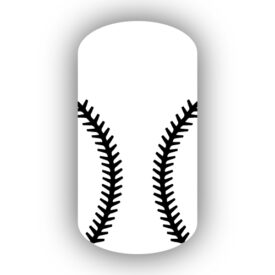 White baseball with black stitching