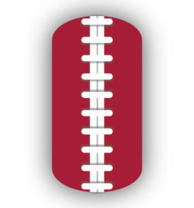 Crimson Football Stitching Nail Art Designs