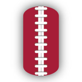 Crimson Football Stitching Nail Art Designs