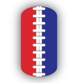 Red and Royal Blue Football Stitching Nail Wraps