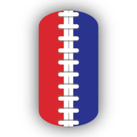 Red and Royal Blue Football Stitching Nail Wraps