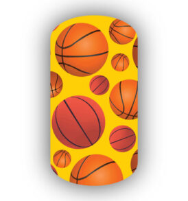 Basketballs over a Gold Background Nail Wraps