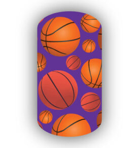 Basketballs over a Purple Background Nail Wraps