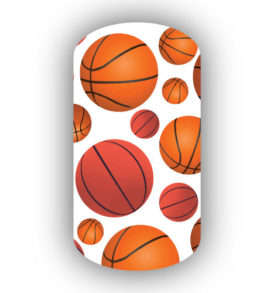 Basketballs over a White Background Nail Wraps