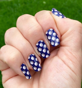 Baseball Nail Art |Emoji Baseballs over a Navy Blue Background Nail Wraps