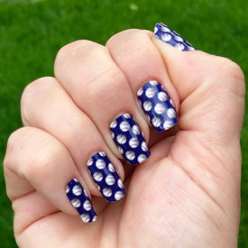 Baseball Nail Art |Emoji Baseballs over a Navy Blue Background Nail Wraps