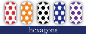 Soccer Hexagons Nail Art Designs