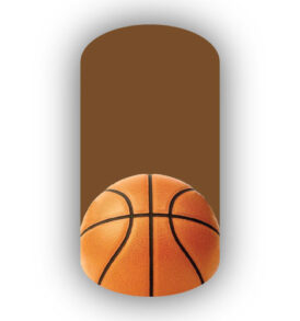 Single Basketball over a Mocha Brown Background Nail Wraps