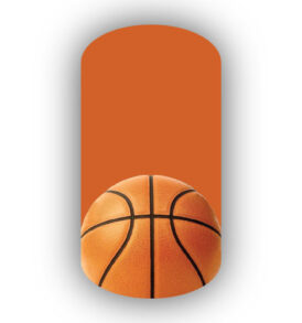 Single Basketball over a Burnt Orange Background Nail Wraps