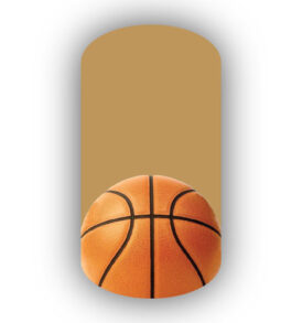 Single Basketball over a Caramel Background Nail Wraps