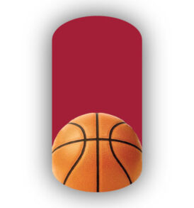 Single Basketball over a Crimson Background Nail Wraps