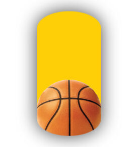 Single Basketball over a Gold Background Nail Wraps