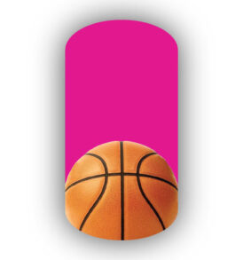 Single Basketball over a Hot Pink Background Nail Wraps