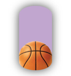 Single Basketball over a Lavender Background Nail Wraps