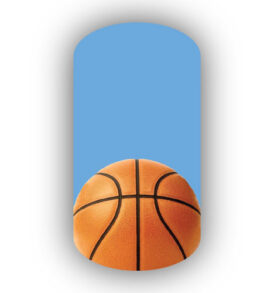 Single Basketball over a Light Blue Background Nail Wraps
