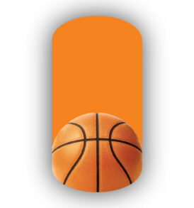 Single Basketball over a Light Orange Background Nail Wraps