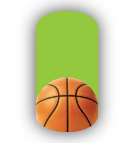 Single Basetball over a Lime Green Background Nail Wraps