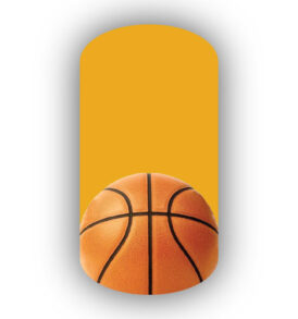 Single Basketball over a Mustard Background Nail Wraps