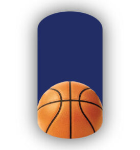 Single Basketball over a Navy Blue Background Nail Wraps