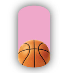 Single Basketball over a Pink Background Nail Wraps