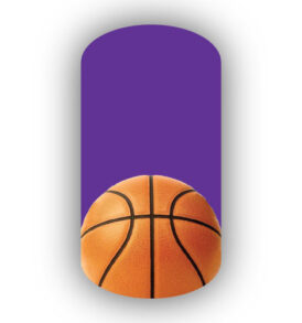 Single Basktball over a Purple Background Nail Wraps