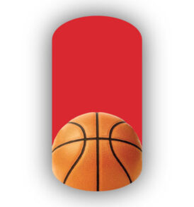 Single Basketball over a Red Background Nail Wraps