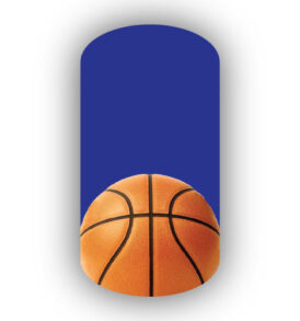 Single Basketball over a Royal Blue Background Nail Wraps