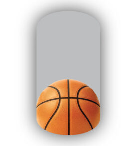 Single Basketball over a Silver Background Nail Wraps