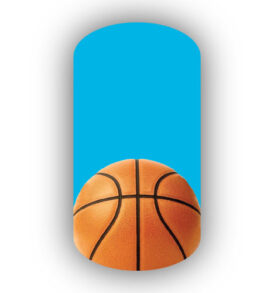 Single Basketball over a Teal Background Nail Wraps
