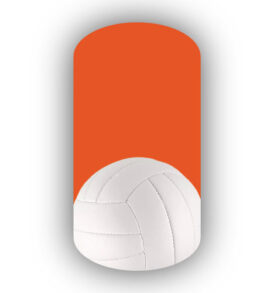 Single Volleyball over a Dark Orange Background Nail Wraps