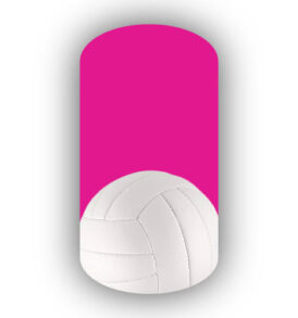 Single Volleyball over a Hot Pink Background Nail Wraps