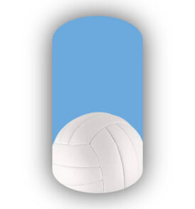 Single Volleyball over a Light Blue Background Nail Wraps