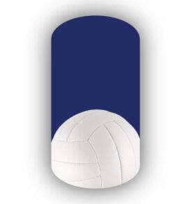 Single Volleyball over a Navy Blue Background Nail Wraps