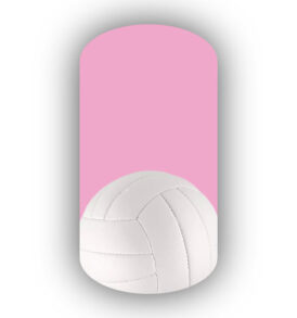 Single Volleyball over a Pink Background Nail Wraps