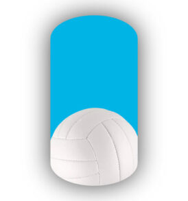 Single Volleyball over a Teal Background Nail Wraps