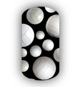 Volleyballs over a Black Background Nail Wraps