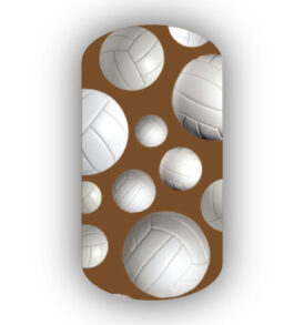 Volleyballs over a Brown Background Nail Wraps