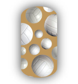 Volleyballs over a Caramel Background Nail Wraps
